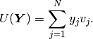 U(\bfY) = \sum_{j=1}^N y_j v_j.