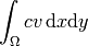 \int_{\Omega} c v \, \mbox{d}x \mbox{d}y