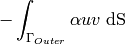 - \int_{\Gamma_{Outer}} \alpha u v   \;\mbox{dS}