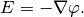 E = - \nabla \varphi.