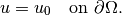 u = u_0\ \ \  \mbox{on}\  \partial \Omega.