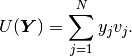 U(\bfY) = \sum_{j=1}^N y_j v_j.